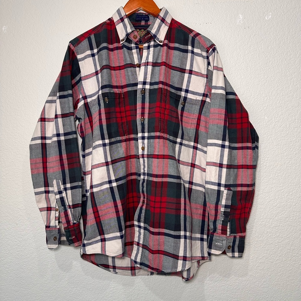 Ralph Lauren Cotton Red and Blue Plaid‎ Casual Shirt Medium